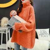 オレンジ | トップス オーバサイズ ハイネック | Doux Belle 