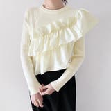 ベージュ | アシメトリーフリルニット | Doux Belle 