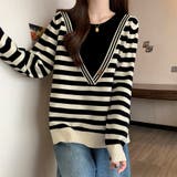 レイヤード風ニットトップス | Doux Belle  | 詳細画像10 