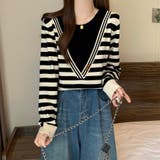 レイヤード風ニットトップス | Doux Belle  | 詳細画像12 