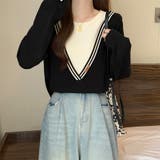 レイヤード風ニットトップス | Doux Belle  | 詳細画像4 