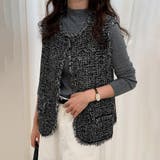 ツイード調フリンジレイヤードベスト | Doux Belle  | 詳細画像10 