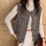 ツイード調フリンジレイヤードベスト | Doux Belle  | 詳細画像3 