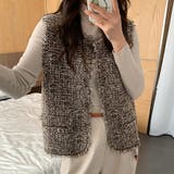 ツイード調フリンジレイヤードベスト | Doux Belle  | 詳細画像4 