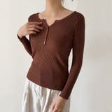 ボタンデザインリブトップス | Doux Belle  | 詳細画像12 