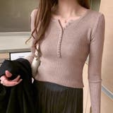 ボタンデザインリブトップス | Doux Belle  | 詳細画像13 