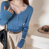 ボタンデザインリブトップス | Doux Belle  | 詳細画像15 