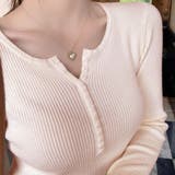 ボタンデザインリブトップス | Doux Belle  | 詳細画像16 