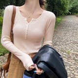 ボタンデザインリブトップス | Doux Belle  | 詳細画像17 