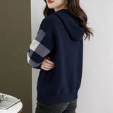 ケーブル編みボーダー袖フード付きニット | Doux Belle  | 詳細画像13 