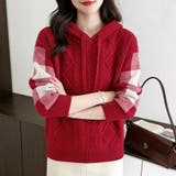 ケーブル編みボーダー袖フード付きニット | Doux Belle  | 詳細画像21 