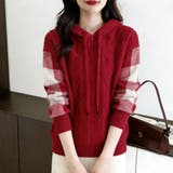 ケーブル編みボーダー袖フード付きニット | Doux Belle  | 詳細画像22 