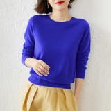 ロイヤルブルー | シンプルシルエットニットトップス | Doux Belle 