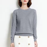 グレー | シンプルシルエットニットトップス | Doux Belle 