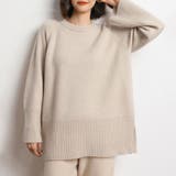 ベージュ | サイドスリットオーバーサイズニット | Doux Belle