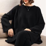ブラック | サイドスリットオーバーサイズニット | Doux Belle