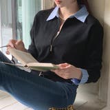 レイヤード風ジップニットストライプシャツ | Doux Belle | 詳細画像14