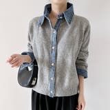 デニムシャツ風レイヤードニットトップス レディース ニット | Doux Belle  | 詳細画像29 