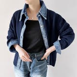 デニムシャツ風レイヤードニットトップス レディース ニット | Doux Belle  | 詳細画像39 