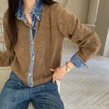 デニムシャツ風レイヤードニットトップス レディース ニット | Doux Belle  | 詳細画像5 