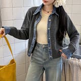 デニムシャツ風レイヤードニットトップス レディース ニット | Doux Belle  | 詳細画像48 