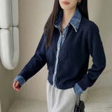 デニムシャツ風レイヤードニットトップス レディース ニット | Doux Belle  | 詳細画像70 