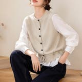 ベージュ | レイヤード風ドッキングブラウス レディース トップス | Doux Belle