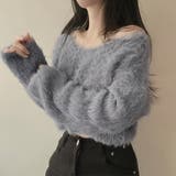 グレー | シャギーニットトップス レディース トップス | Doux Belle 
