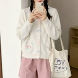 リボン&フラワー刺繍ニットカーディガン レディース トップス | Doux Belle | 詳細画像10