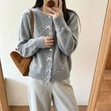 リボン&フラワー刺繍ニットカーディガン レディース トップス | Doux Belle | 詳細画像2