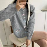 リボン&フラワー刺繍ニットカーディガン レディース トップス | Doux Belle | 詳細画像5