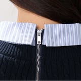 レイヤード風ケーブルドッキング長袖トップス レディース トップス | Doux Belle | 詳細画像12