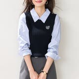 レイヤード風ケーブルドッキング長袖トップス レディース トップス | Doux Belle | 詳細画像2
