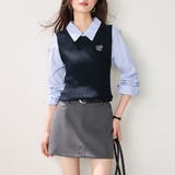 レイヤード風ケーブルドッキング長袖トップス レディース トップス | Doux Belle | 詳細画像3