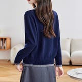 配色切り替えセーラーカラー長袖ニットプルオーバー レディース トップス | Doux Belle | 詳細画像9
