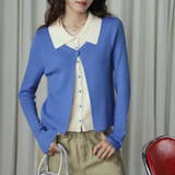 レイヤード風ドッキング長袖ニットカーディガン レディース トップス | Doux Belle | 詳細画像3