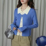 レイヤード風ドッキング長袖ニットカーディガン レディース トップス | Doux Belle | 詳細画像4