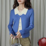 レイヤード風ドッキング長袖ニットカーディガン レディース トップス | Doux Belle | 詳細画像5
