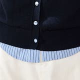 Vネックカーディガン風ストライプドッキングトップス レディース トップス | Doux Belle | 詳細画像13