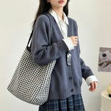 Vネック長袖オーバーサイズニットカーディガン レディース トップス | Doux Belle | 詳細画像11