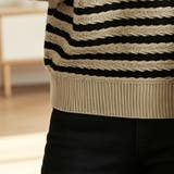 ボーダー柄ニットベストレイヤード風長袖シャツトップス レディース トップス | Doux Belle | 詳細画像21