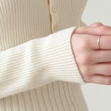 Vネックフロントボタンリブ切り替え長袖ニットプルオーバー レディース トップス | Doux Belle | 詳細画像16