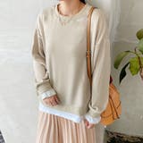 トレーナー レディース 長袖 ゆったり レイヤード風 モックネット | Doux Belle  | 詳細画像8 