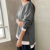 トレーナー レディース 長袖 ゆったり レイヤード風 モックネット | Doux Belle  | 詳細画像18 