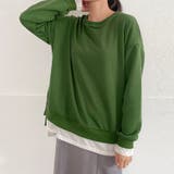 トレーナー レディース 長袖 ゆったり レイヤード風 モックネット | Doux Belle  | 詳細画像29 