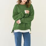 トレーナー レディース 長袖 ゆったり レイヤード風 モックネット | Doux Belle  | 詳細画像1 