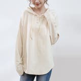 ベージュ | パーカー レディース 薄手 スウェット プルオーバー フード付き | Doux Belle 