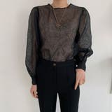 ブラック | シースルートップス シアーシャツ ブラウス | Doux Belle