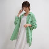 ストライプシャツ ロングシャツ シャツ | Doux Belle  | 詳細画像6 