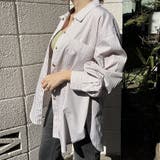 ベージュ | ストライプシャツ ロングシャツ シャツ | Doux Belle 